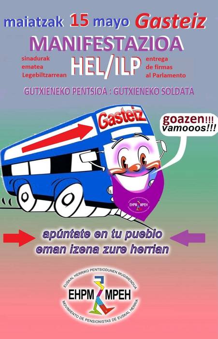 Maiatzaren 15eko ekimenera autobusez joango dira herritarrak